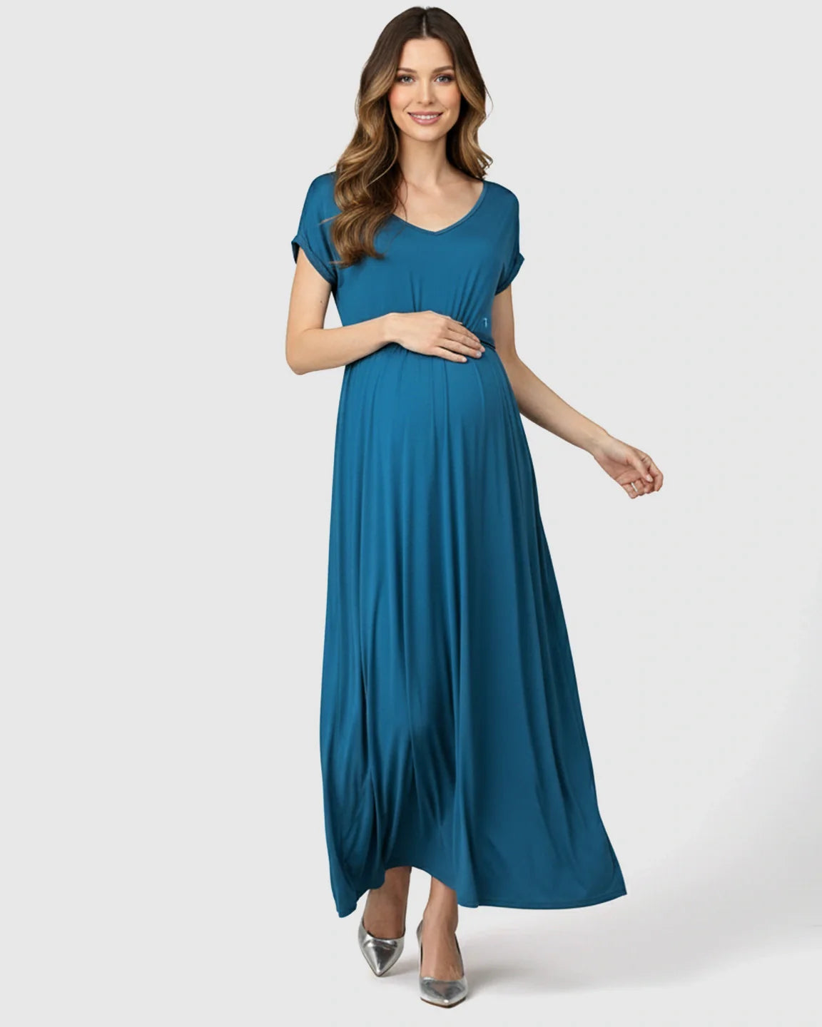 Bump Society – The Comfort Collection: Empire Waist Flowy Maternity Maxi Dress