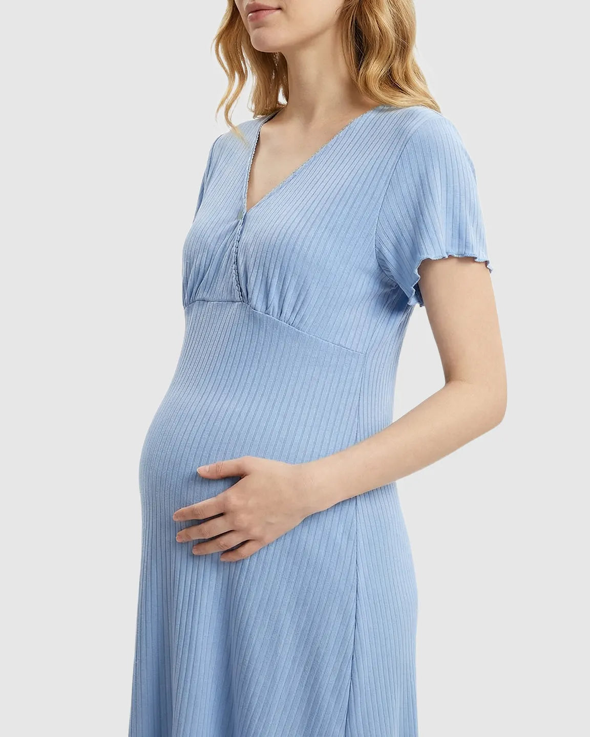 Bump Society – The Nursing Collection: Hidden Nursing Access K-Fashion Maternity Lounge Dress