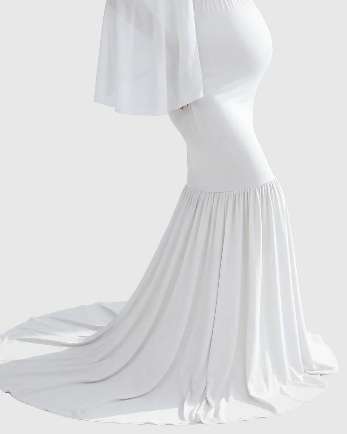 Bump Society – The Comfort Collection: Trailing Hem Elegant Maternity Photoshoot Gown