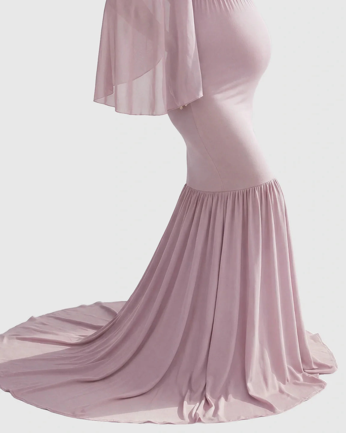 Bump Society – The Comfort Collection: Trailing Hem Elegant Maternity Photoshoot Gown