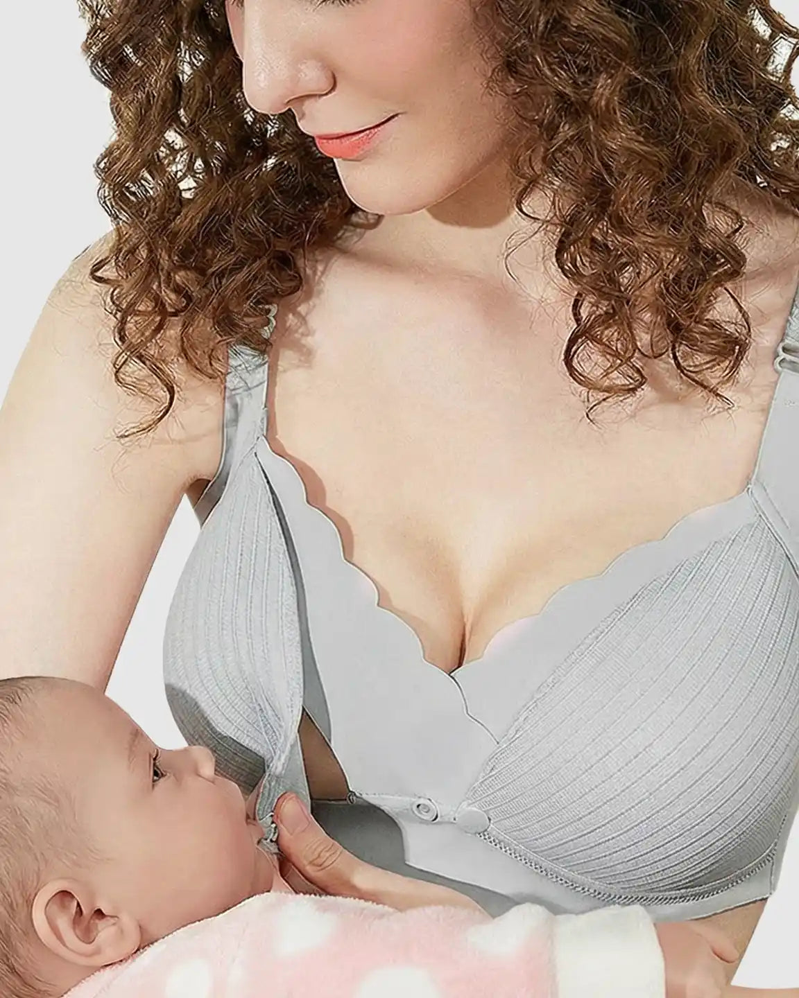 Bump Society – The Nursing Collection: Wire-Free Soft Lace Maternity Nursing Bra