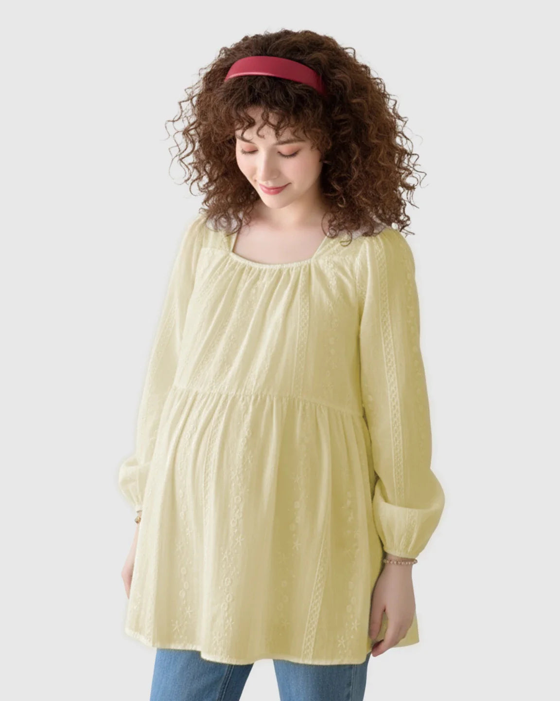 Bump Society – The Comfort Collection: Embroidered Texture Korean Style Maternity Tunic Top