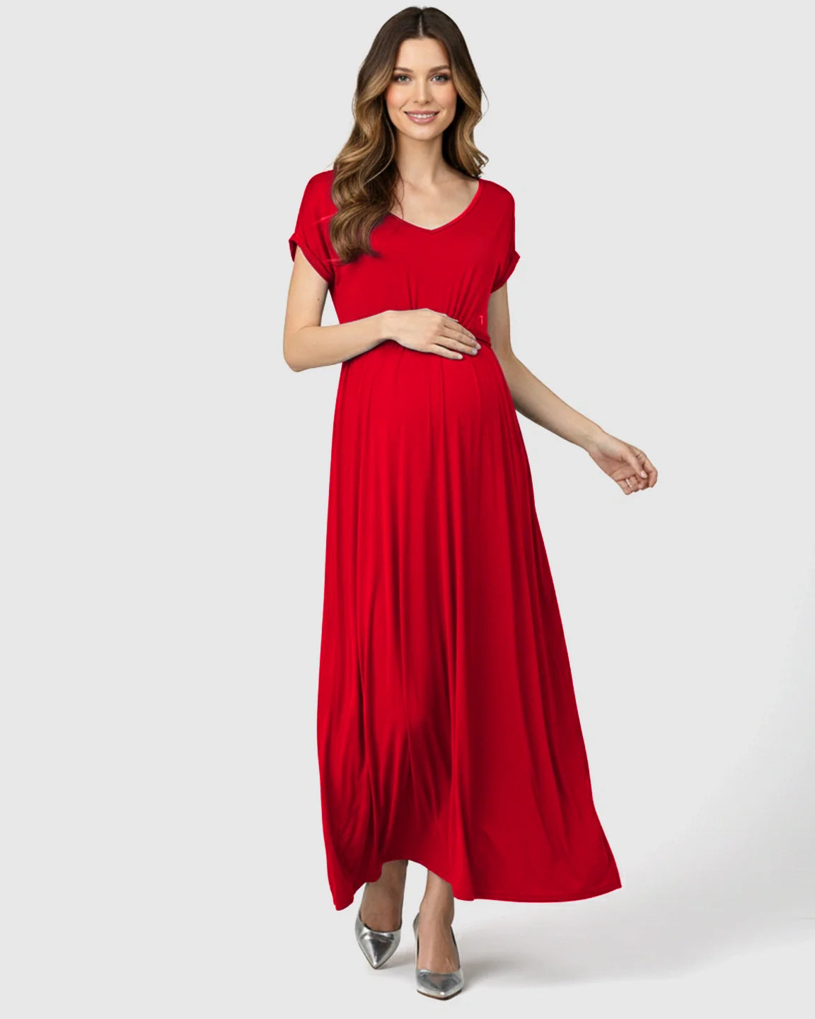 Bump Society – The Comfort Collection: Empire Waist Flowy Maternity Maxi Dress