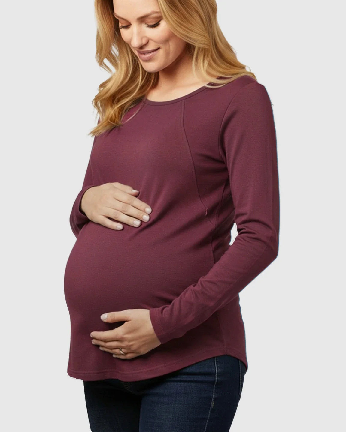The Nursing Collection: Side-Zip Nursing Access Everyday Maternity Top