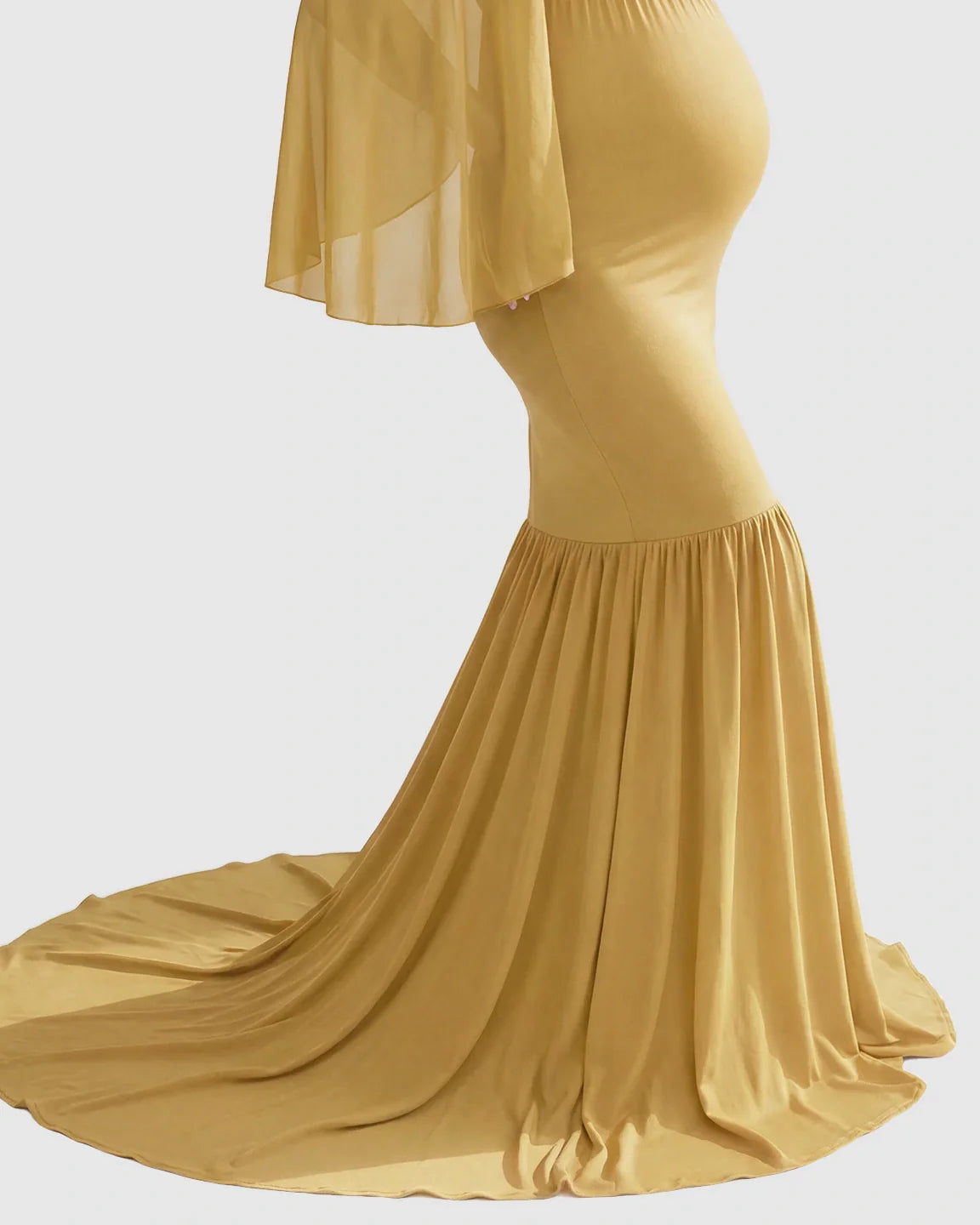 Bump Society – The Comfort Collection: Trailing Hem Elegant Maternity Photoshoot Gown