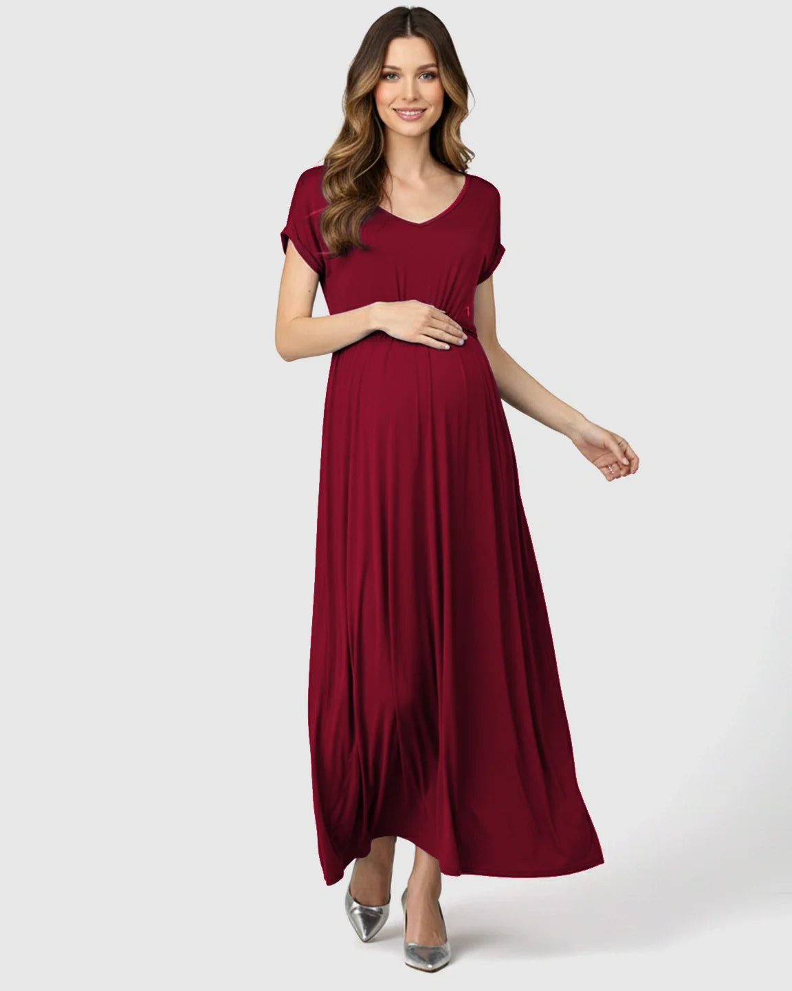 Bump Society – The Comfort Collection: Empire Waist Flowy Maternity Maxi Dress