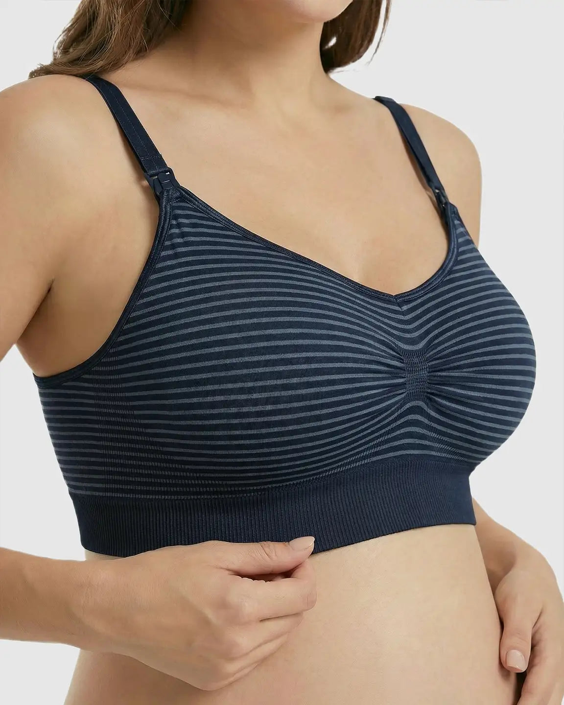Bump Society – The Nursing Collection: Striped Seamless Maternity Nursing Bra