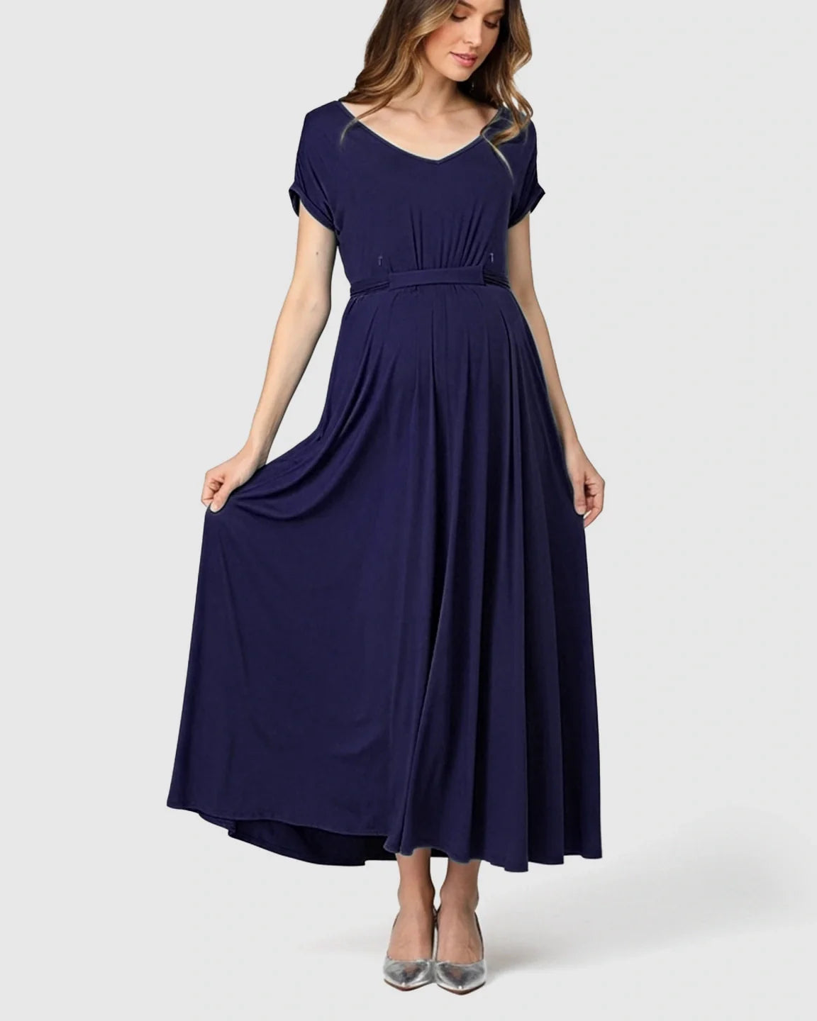 Bump Society – The Comfort Collection: Empire Waist Flowy Maternity Maxi Dress