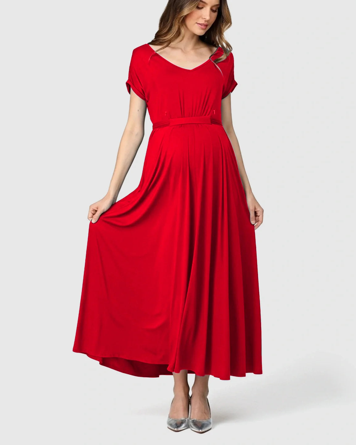 Bump Society – The Comfort Collection: Empire Waist Flowy Maternity Maxi Dress