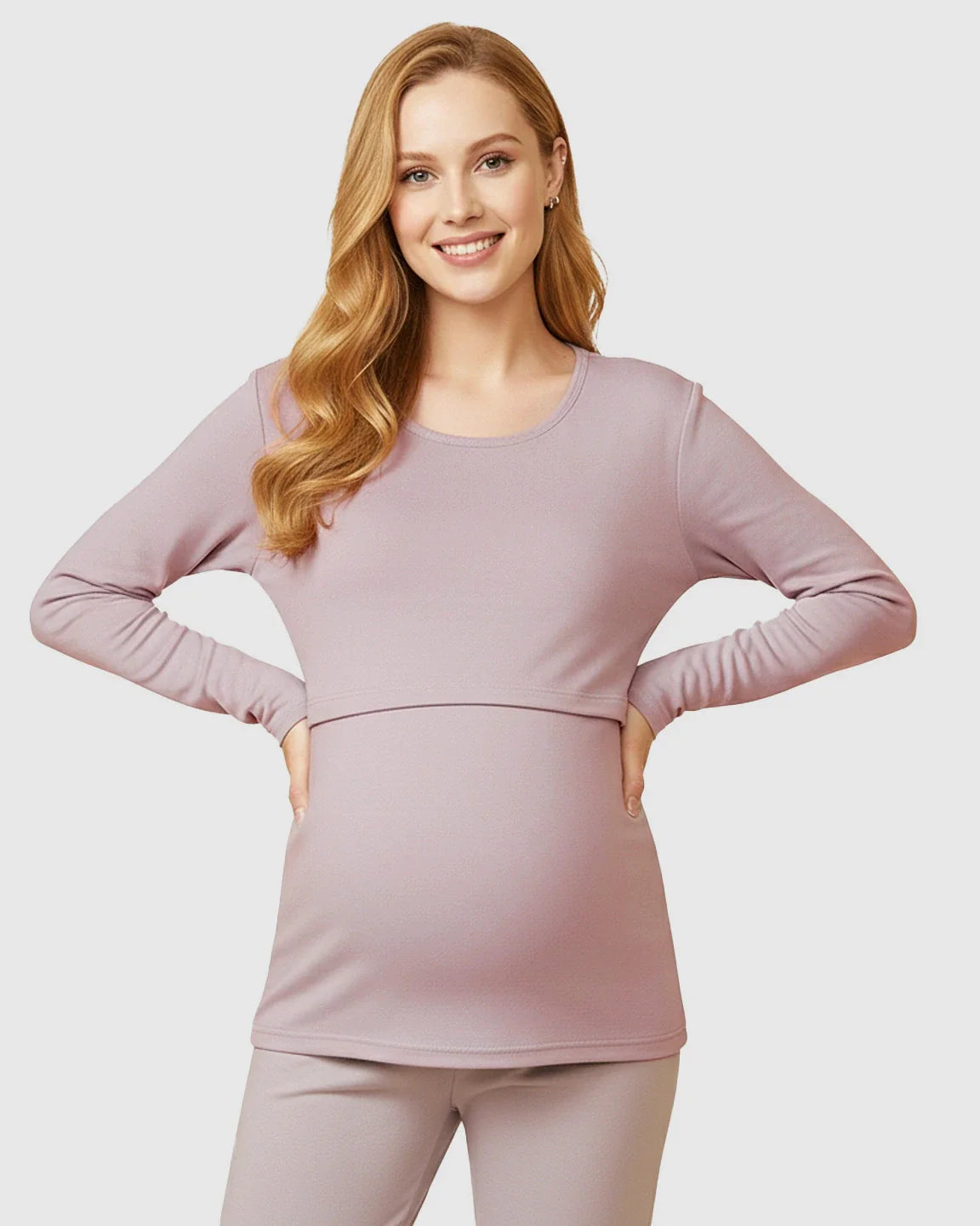 Bump Society – The Nursing Collection: Nursing Access Long Sleeve Thermal Pajama Set