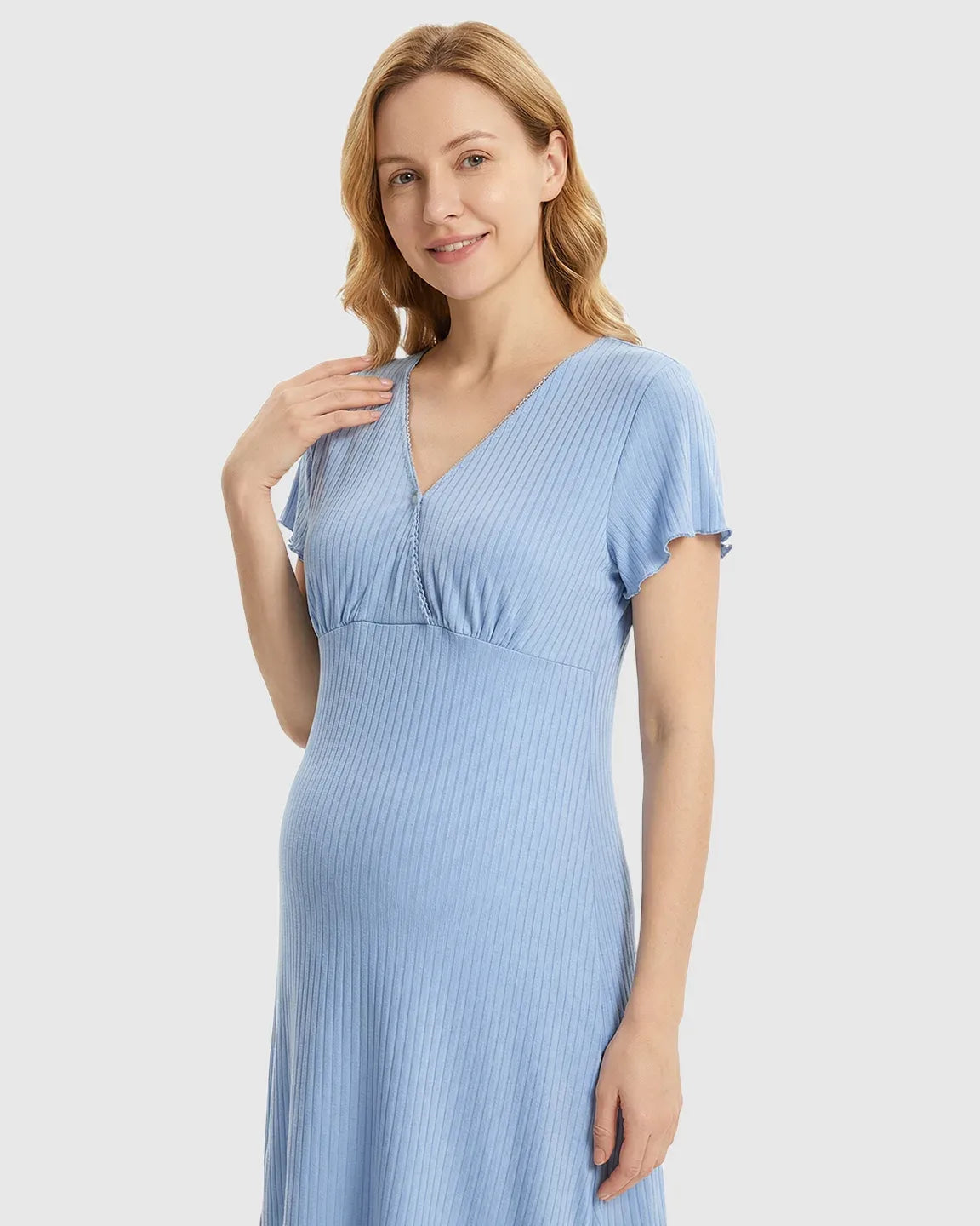 Bump Society – The Nursing Collection: Hidden Nursing Access K-Fashion Maternity Lounge Dress