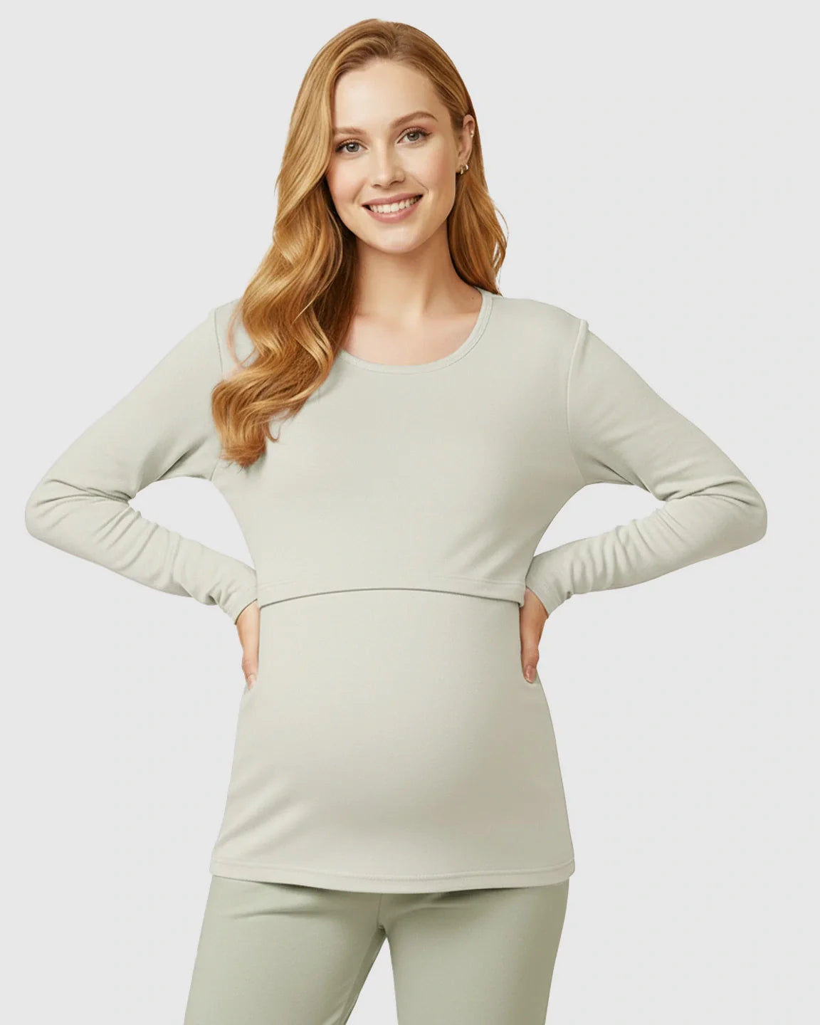 Bump Society – The Nursing Collection: Nursing Access Long Sleeve Thermal Pajama Set