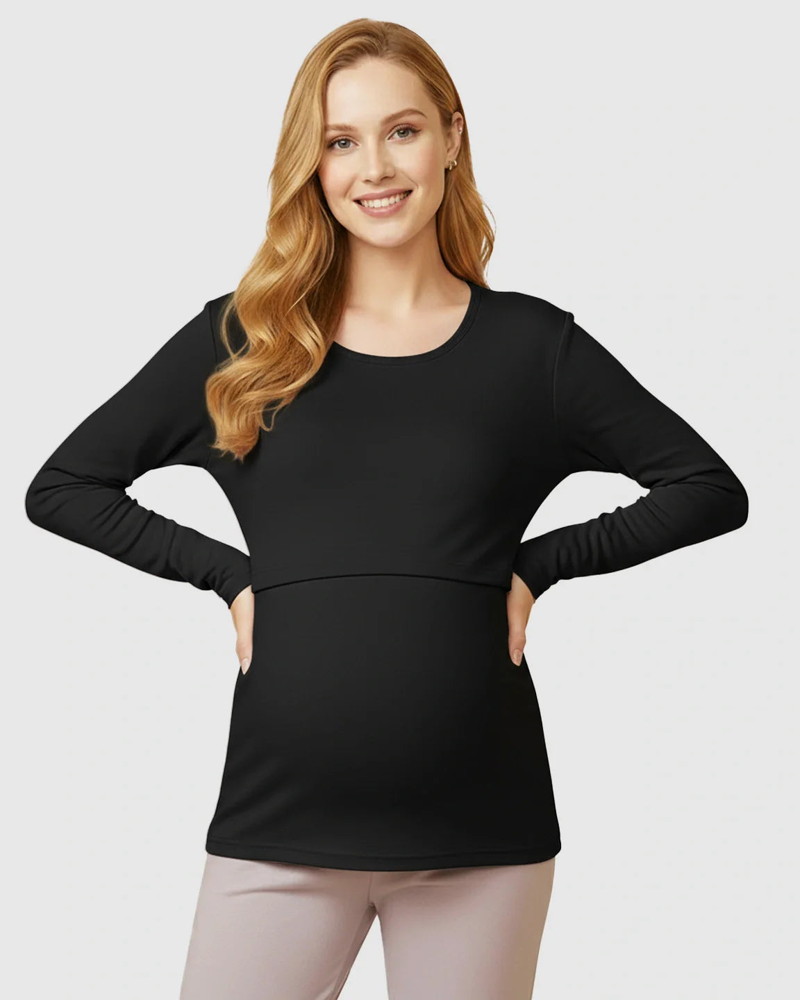 Bump Society – The Nursing Collection: Nursing Access Long Sleeve Thermal Pajama Set