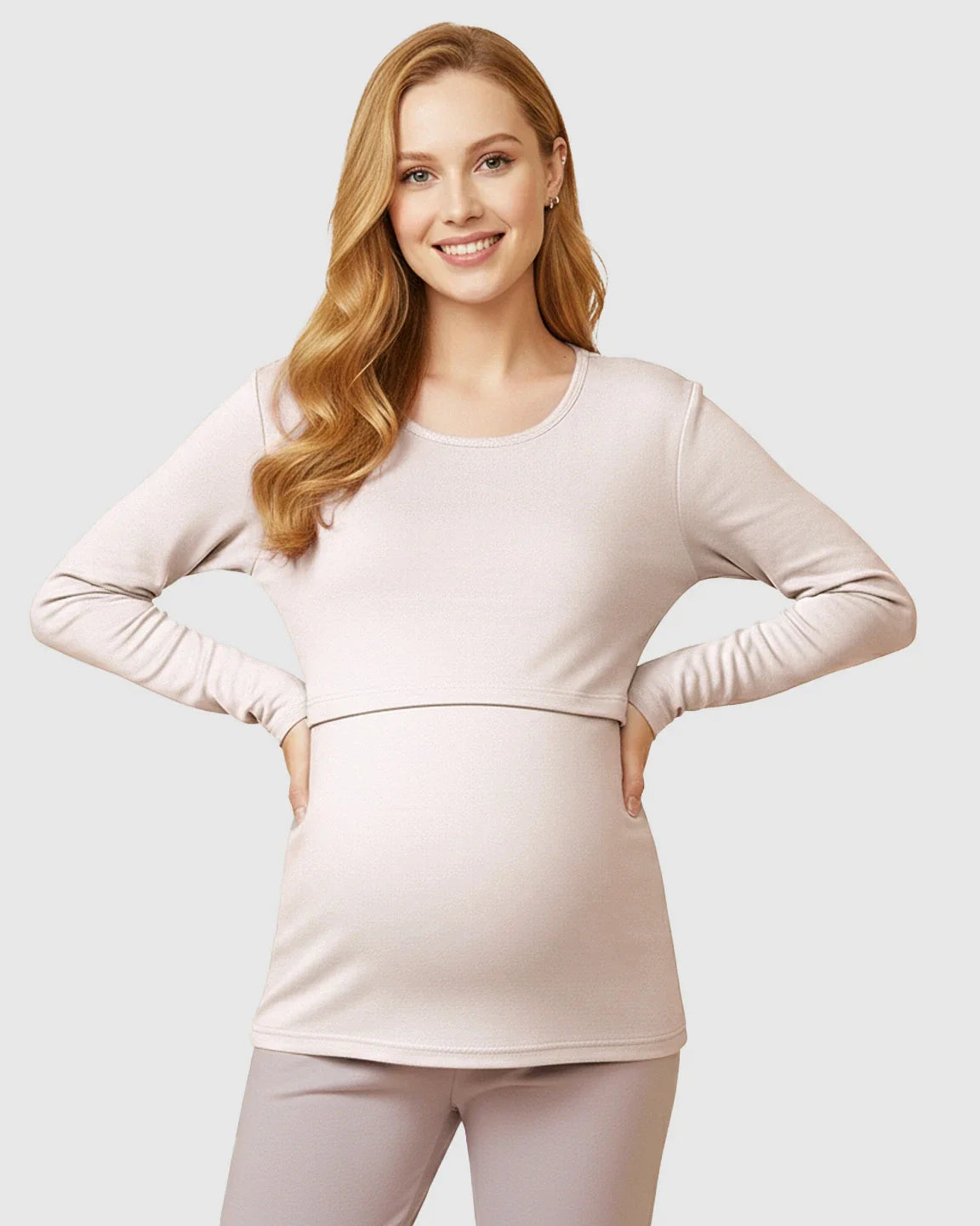 Bump Society – The Nursing Collection: Nursing Access Long Sleeve Thermal Pajama Set