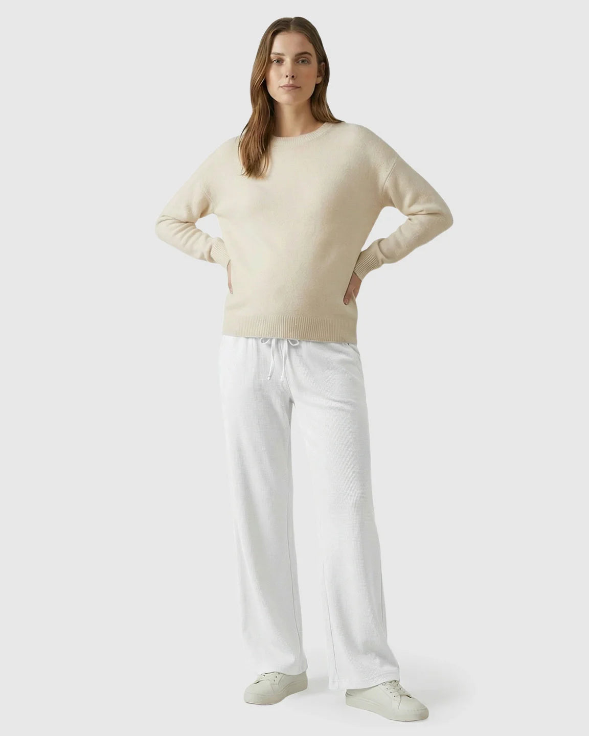 Bump Society – The Comfort Collection: Waffle Knit Wide-Leg Maternity Pants