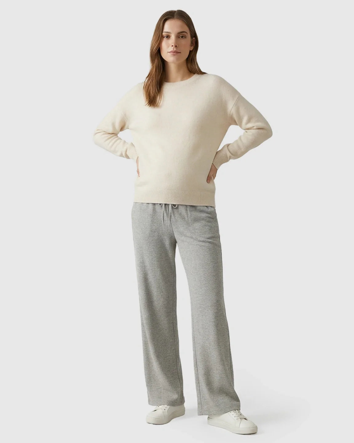 Bump Society – The Comfort Collection: Waffle Knit Wide-Leg Maternity Pants