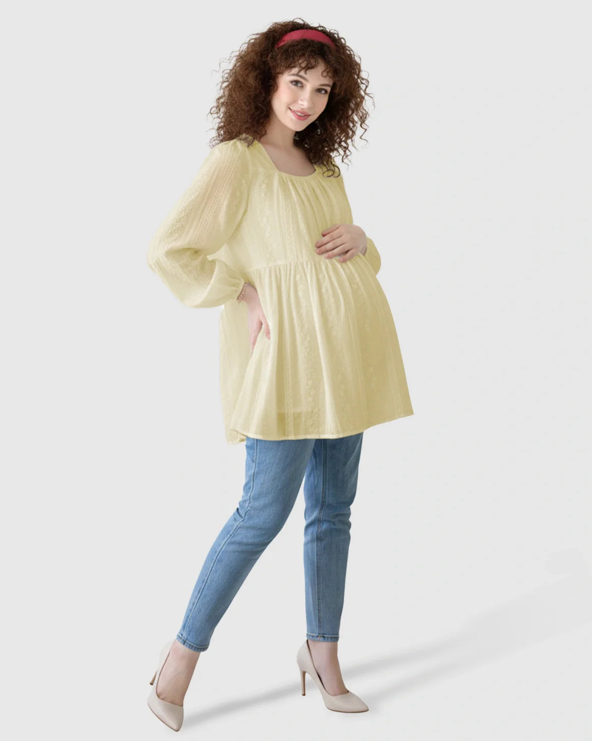 Bump Society – The Comfort Collection: Embroidered Texture Korean Style Maternity Tunic Top