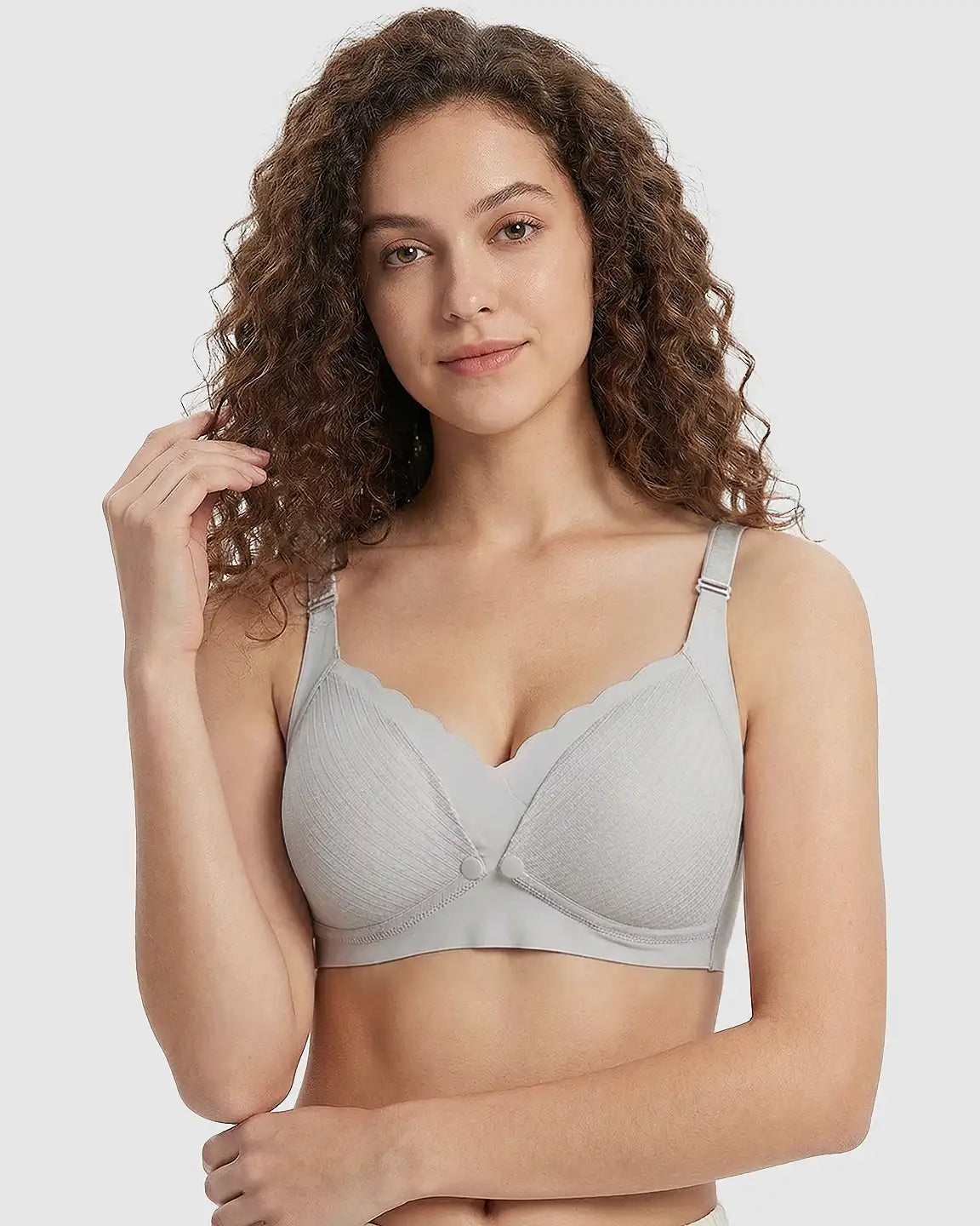 Bump Society – The Nursing Collection: Wire-Free Soft Lace Maternity Nursing Bra