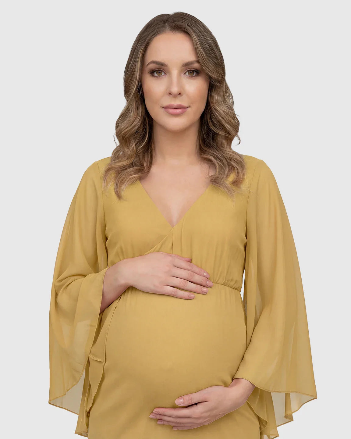 Bump Society – The Comfort Collection: Trailing Hem Elegant Maternity Photoshoot Gown