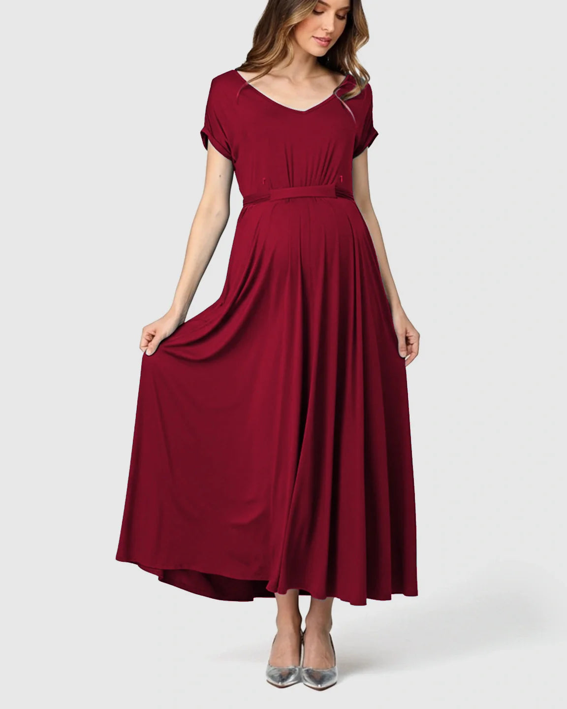 Bump Society – The Comfort Collection: Empire Waist Flowy Maternity Maxi Dress