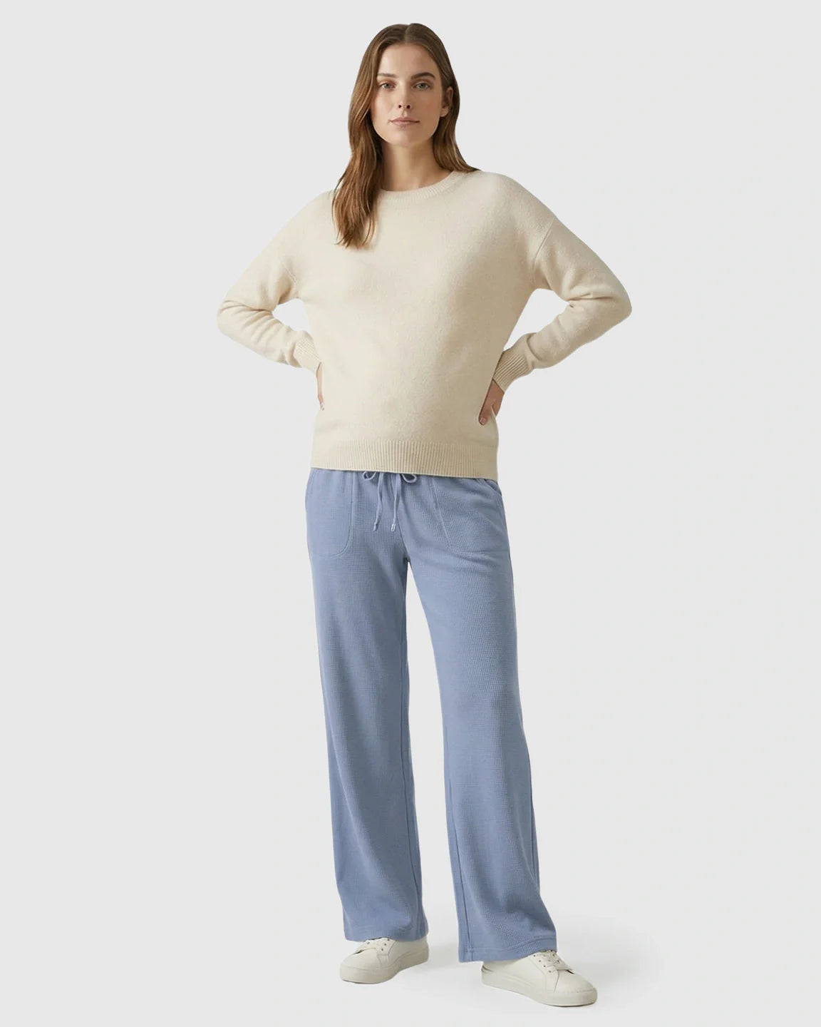 Bump Society – The Comfort Collection: Waffle Knit Wide-Leg Maternity Pants