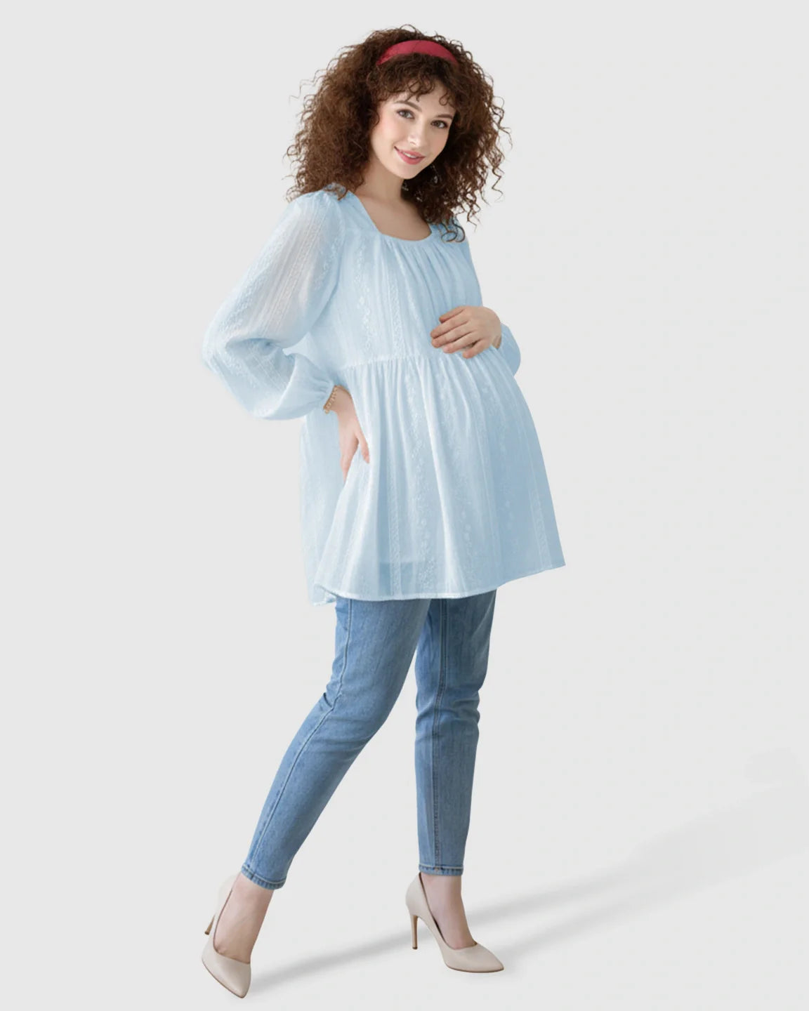 Bump Society – The Comfort Collection: Embroidered Texture Korean Style Maternity Tunic Top