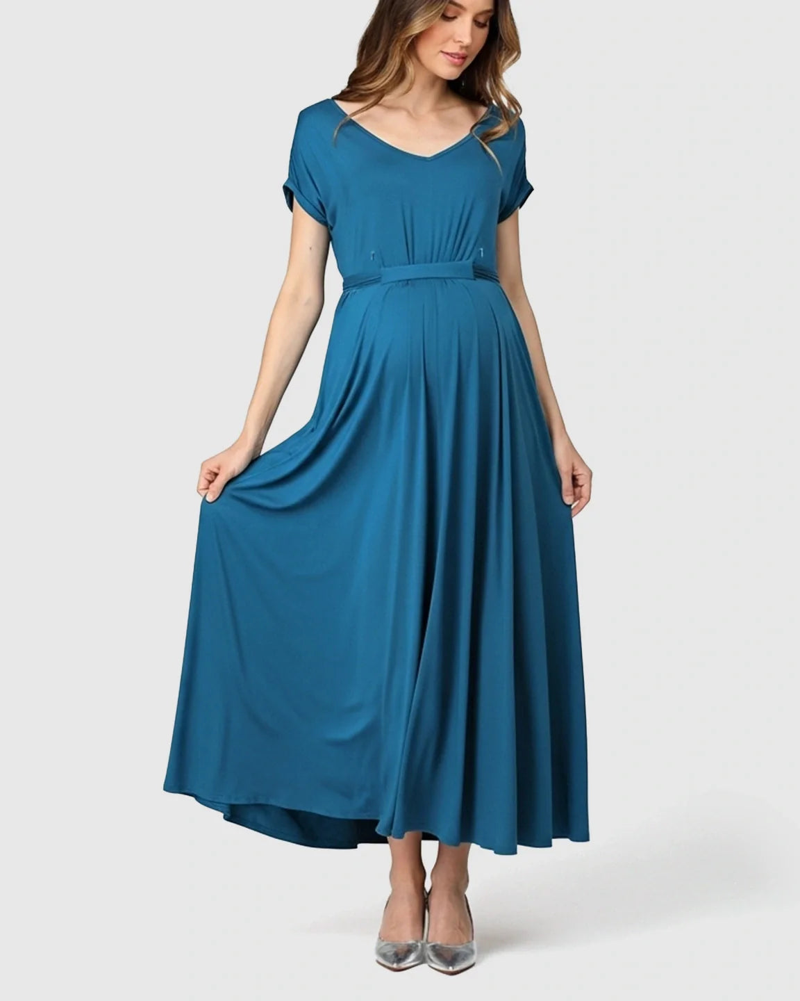 Bump Society – The Comfort Collection: Empire Waist Flowy Maternity Maxi Dress