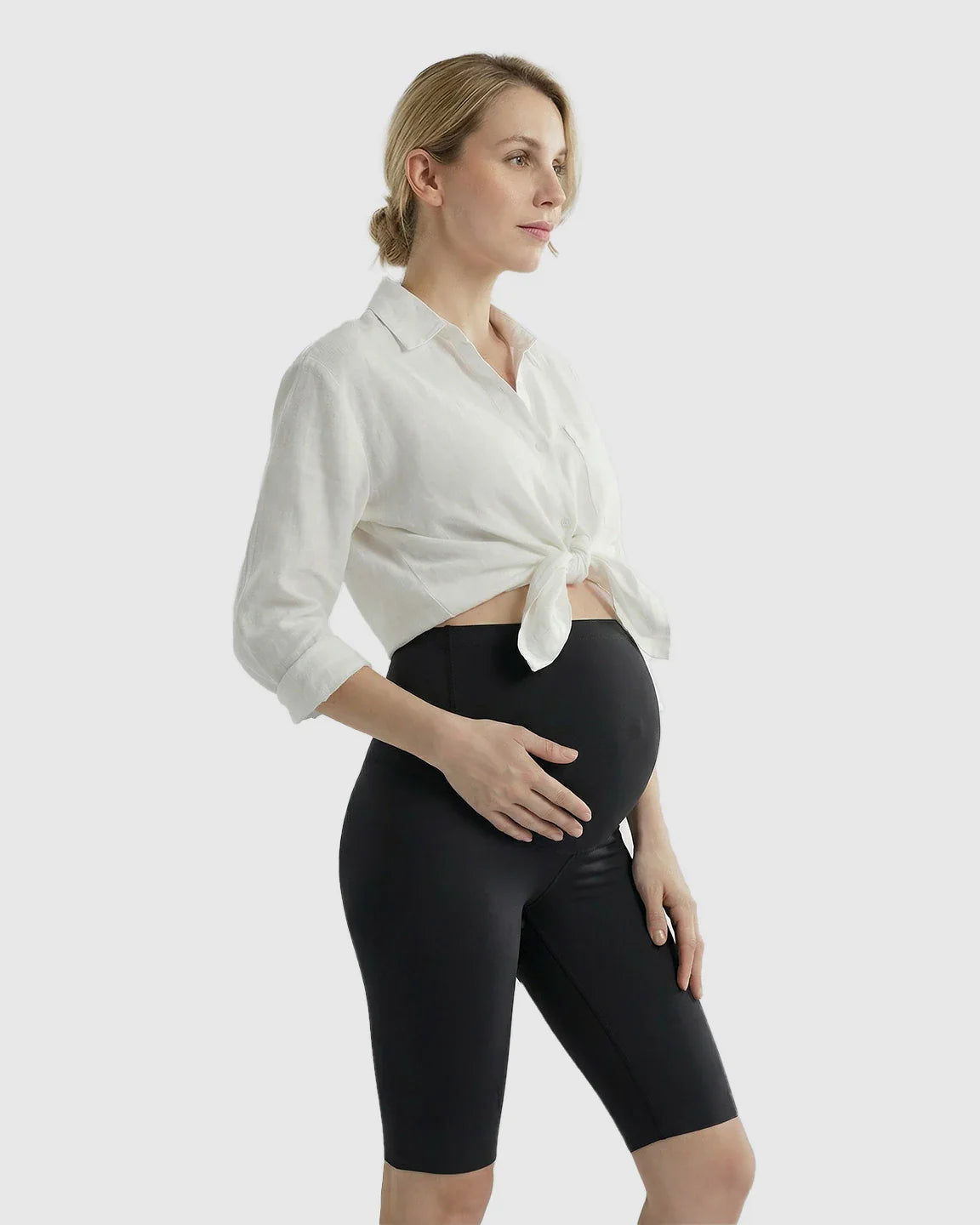 Bump Society – The Comfort Collection: High-Waist Sculpting Maternity Shorts