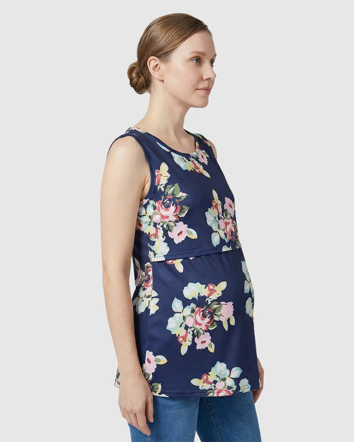 Bump Society – The Nursing Collection: Easy-Nursing Floral Maternity Top
