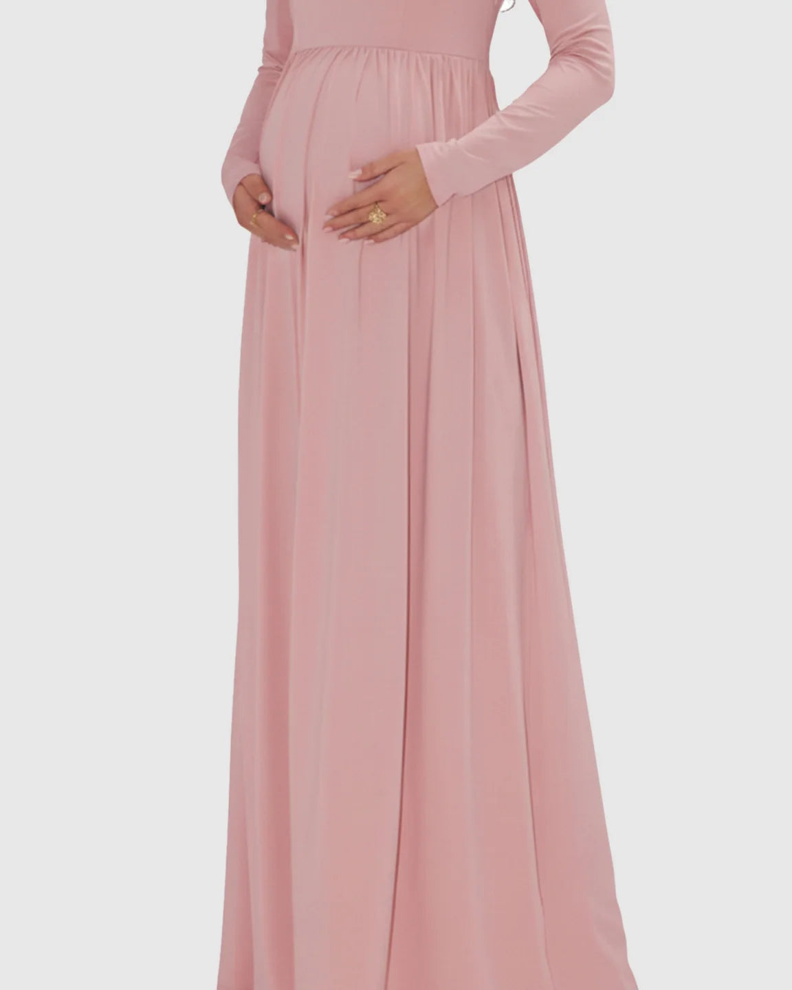 Bump Society – The Comfort Collection: Off-shoulder Retro Elegance Maternity Maxi Dress