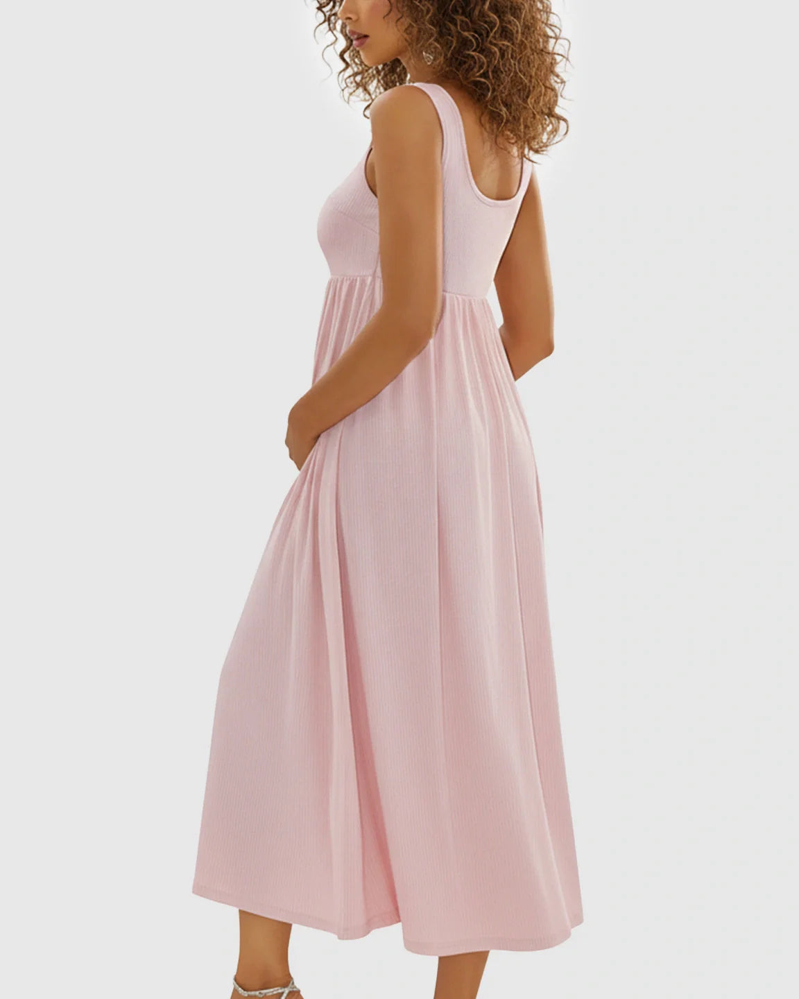 Bump Society – The Comfort Collection: Wide Shoulder Straps Flowy Maternity Midi Dress
