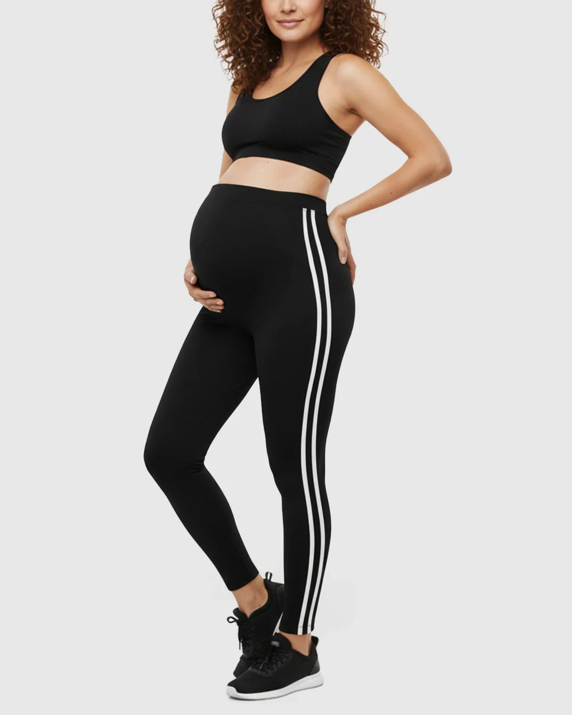 Bump Society – The Comfort Collection: Side Striped Sporty Maternity Leggings