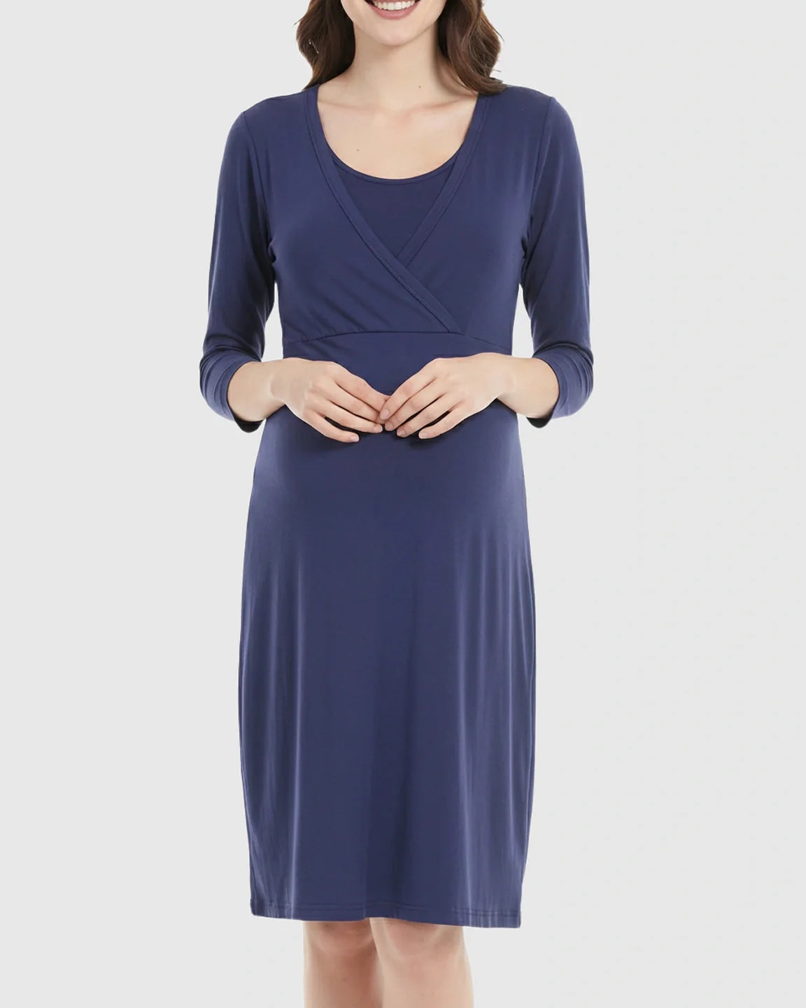 Bump Society – The Nursing Collection: Wrap-Front Nursing Access Everyday Maternity Dress