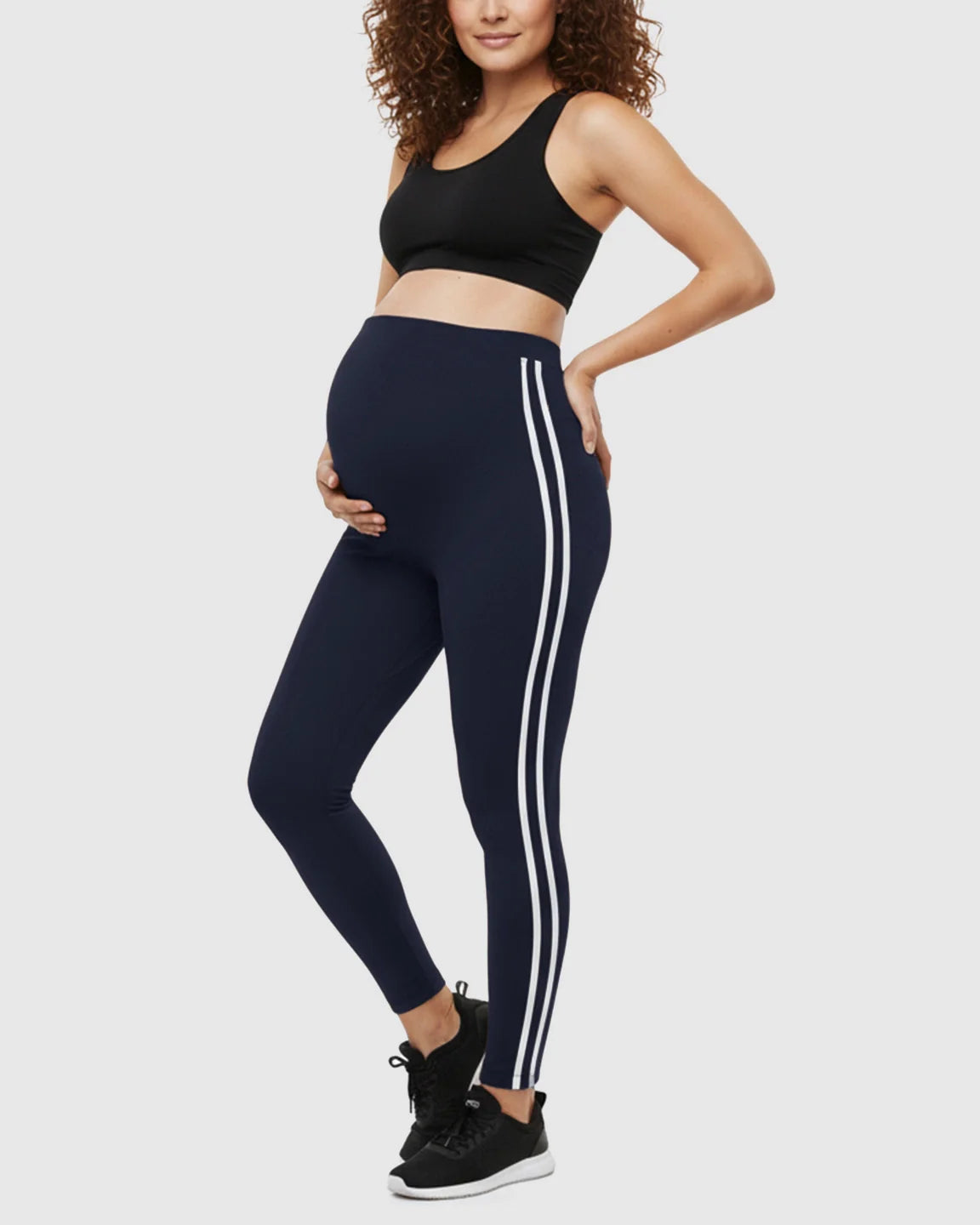 Bump Society – The Comfort Collection: Side Striped Sporty Maternity Leggings