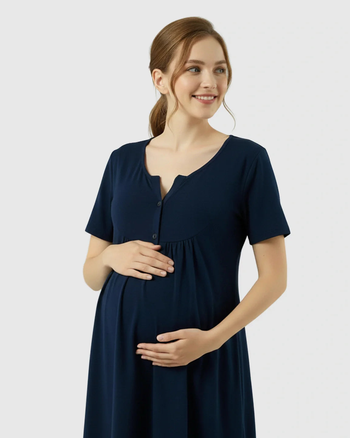 Bump Society – The Comfort Collection: Relaxed-Fit A-Line Maternity Mini Dress