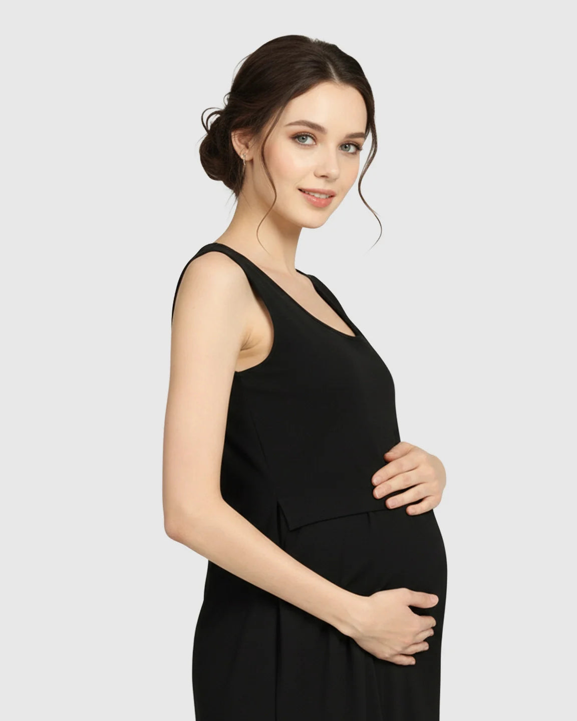 Bump Society – The Comfort Collection: Side-Slit Casual Maternity Maxi Dress