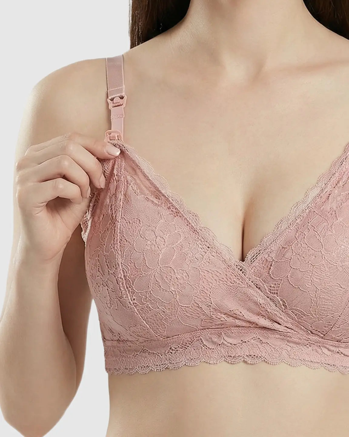 Bump Society – The Nursing Collection: Wire-Free Embroidered Lace Nursing Bra