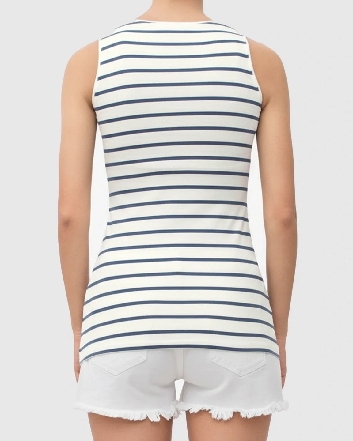 Bump Society – The Nursing Collection: Sleeveless Striped Print Maternity & Nursing Tank Top