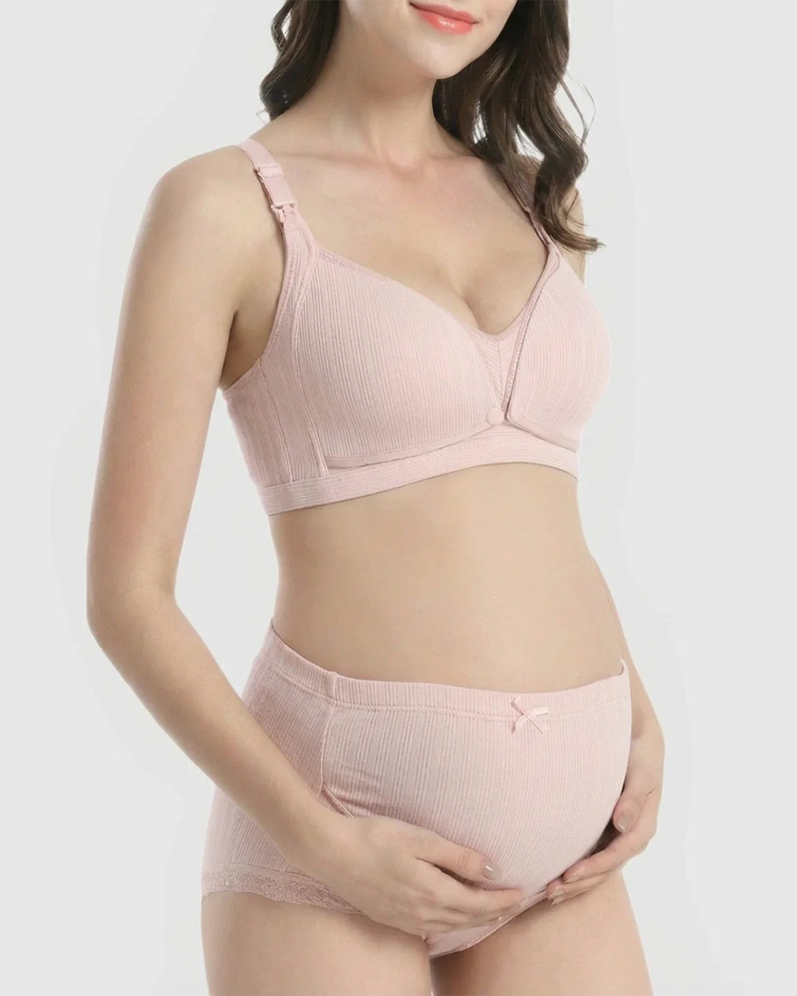 Bump Society – The Nursing Collection: Wire-Free Breathable High-Waist Maternity Nursing Bra & Panty Set