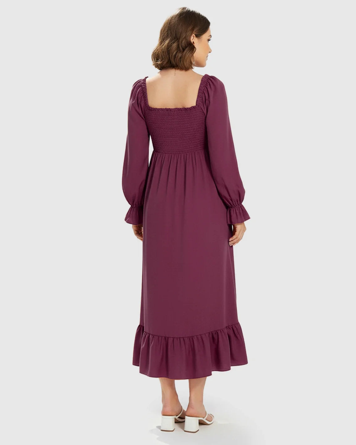 Bump Society – The Comfort Collection: Bishop Sleeves Retro Elegant Maternity Maxi Dress