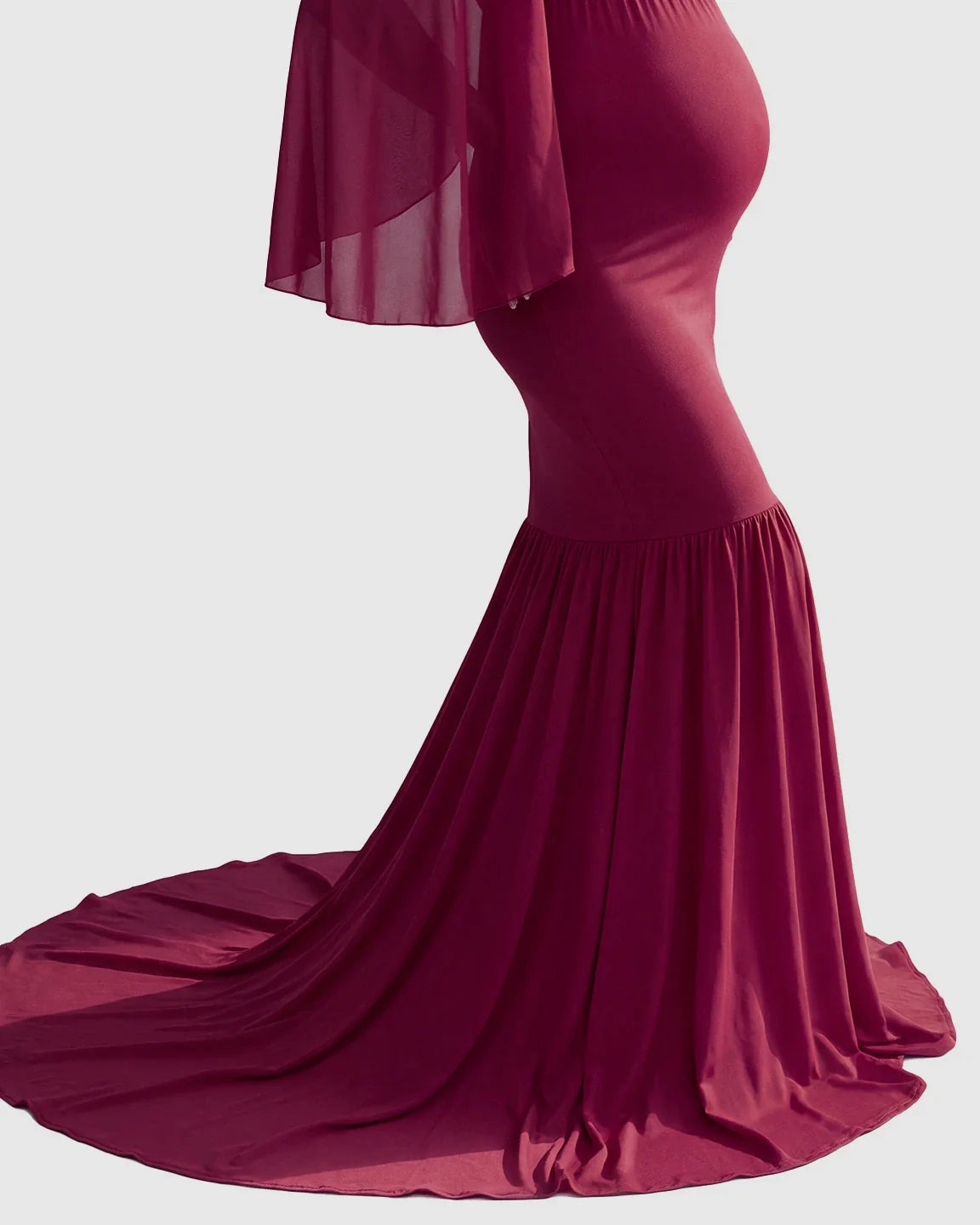 Bump Society – The Comfort Collection: Trailing Hem Elegant Maternity Photoshoot Gown
