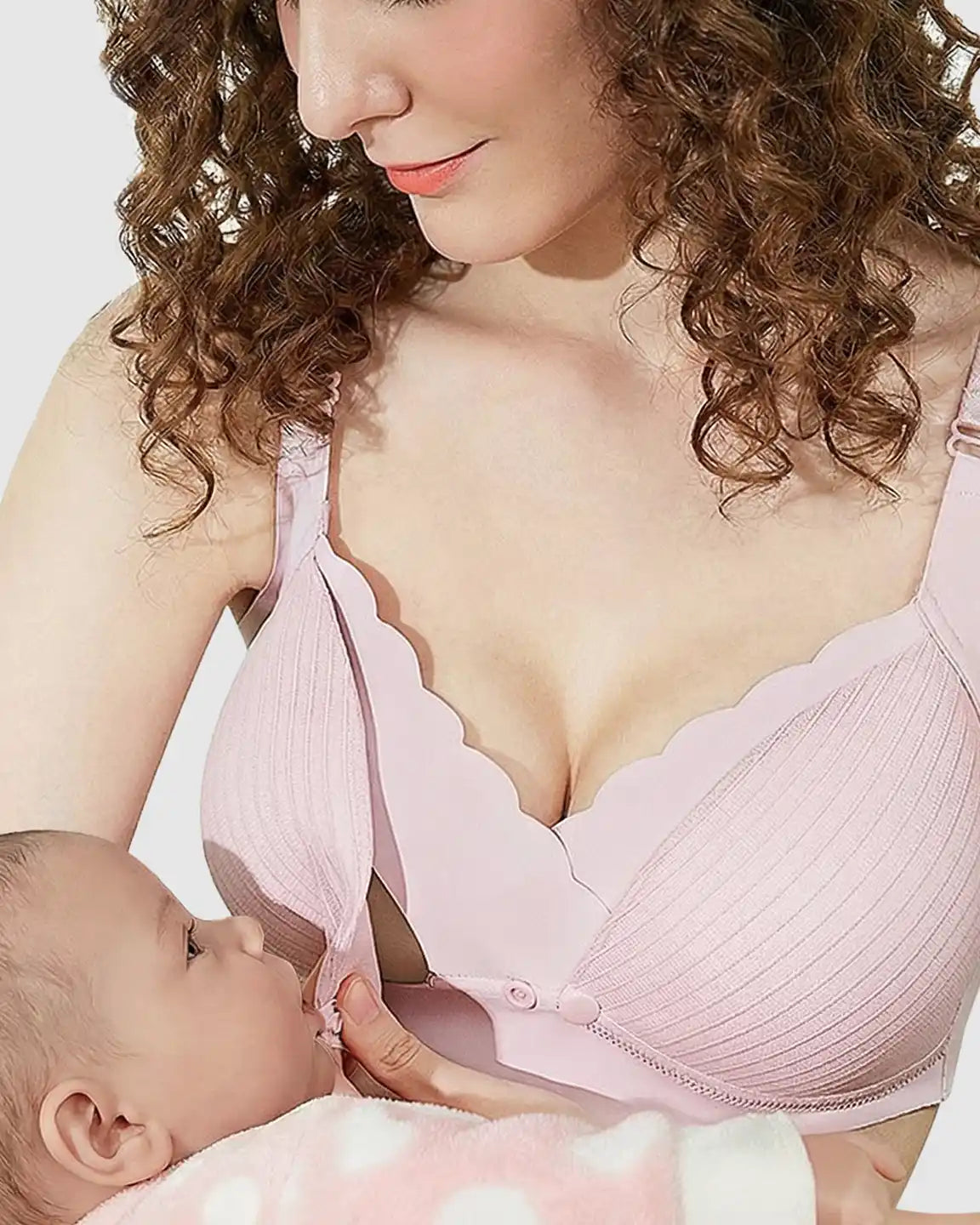 Bump Society – The Nursing Collection: Wire-Free Soft Lace Maternity Nursing Bra