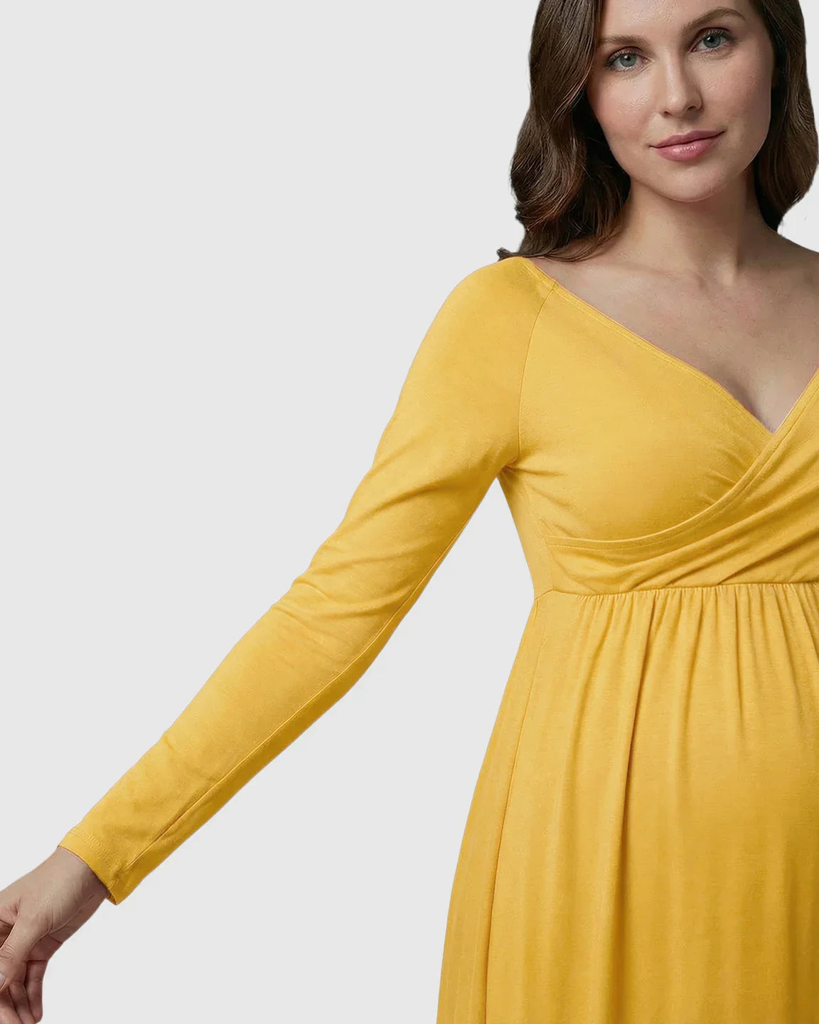 Bump Society – The Comfort Collection: Long-Sleeve Full Train Maternity Maxi Dress