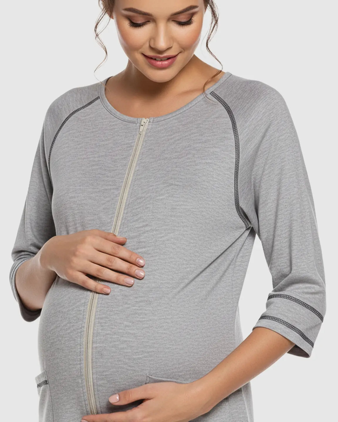 Bump Society – The Nursing Collection: Front Zipper Loose Fit Maternity Nursing Dress