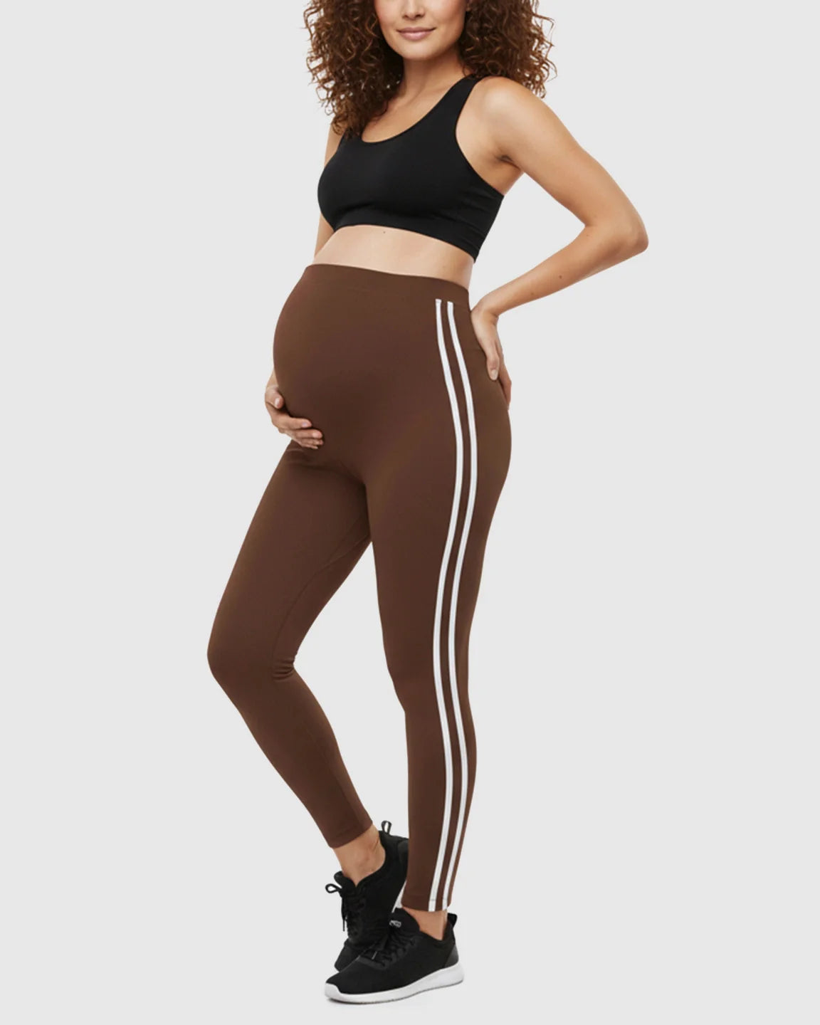 Bump Society – The Comfort Collection: Side Striped Sporty Maternity Leggings