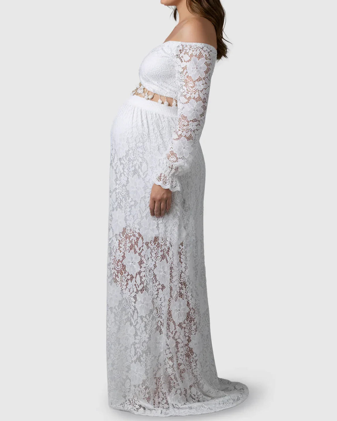 Bump Society – The Comfort Collection: Two Piece Flowing Laced Maternity Photoshoot Dress