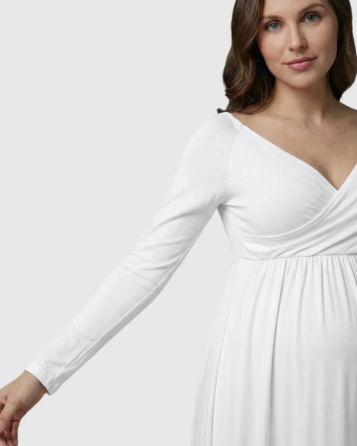 Bump Society – The Comfort Collection: Long-Sleeve Full Train Maternity Maxi Dress