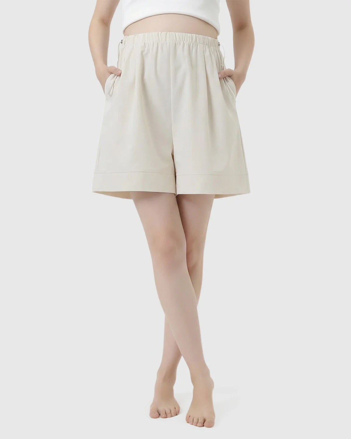 Bump Society – The Comfort Collection: Pocketed Side Drawstring Maternity Shorts