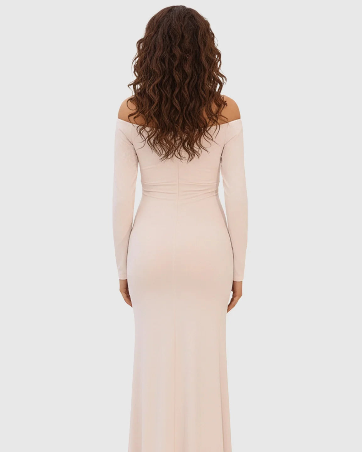 Bump Society – The Comfort Collection: Off-Shoulder Fitted Bodice Maternity Maxi Dress
