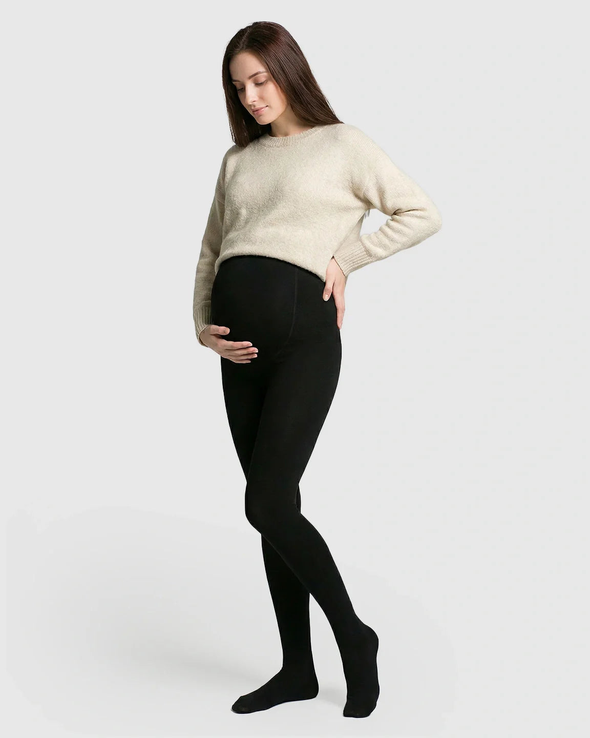 Bump Society – The Support Collection: High-Waist Belly Support Footless Design Maternity Leggings